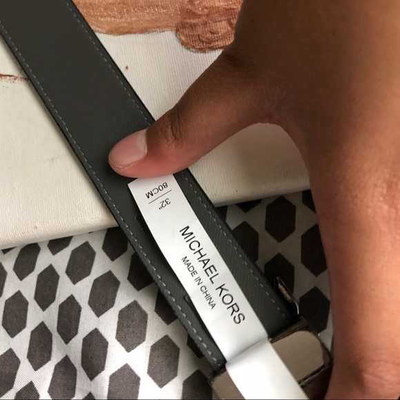NWOT Michael Kors Black Belt w/ Silver Logo buckle